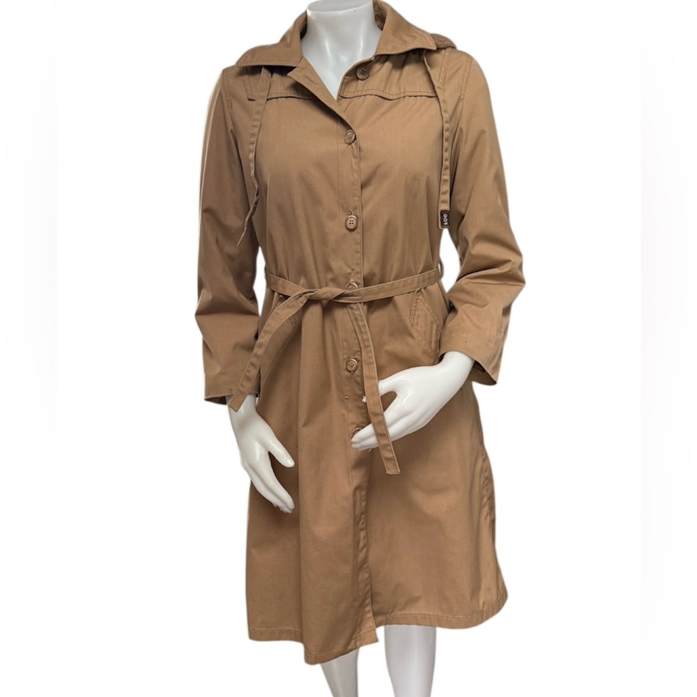 London Fog Tan Belted Trench Coat Petite 4